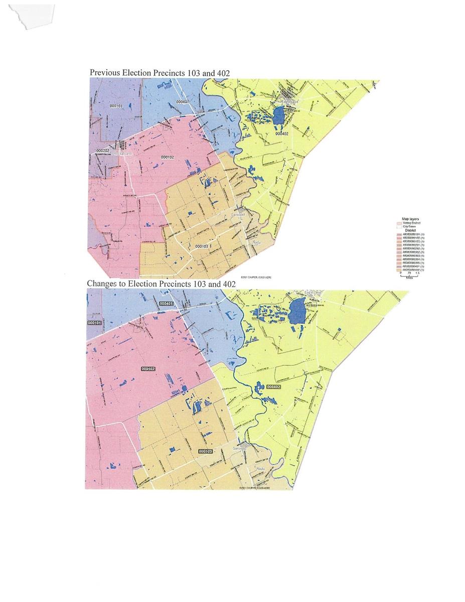 Redistricted area.  Precincts 103 and 402